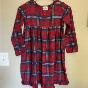 Hanna Andersson Girls Red & Blue Plaid Flannel Ruffle Dress Size 130